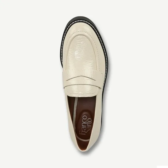 Franco Sarto Women’s Balin Lug Sole Penny Loafers in putty white - size 10