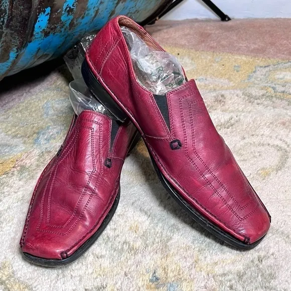 Fratelli, Rich Wine Leather, Slip-On Loafers,Elastic Darts for Extreme Comfort