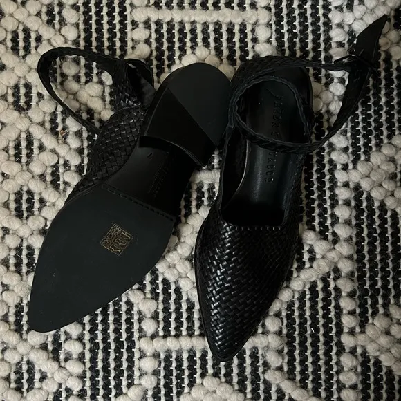 Freda Salvador Woven Ankle Strap Flats