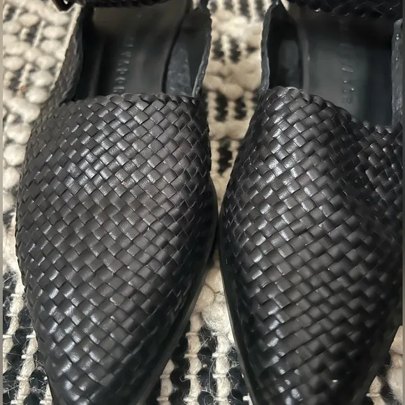 Freda Salvador Woven Ankle Strap Flats