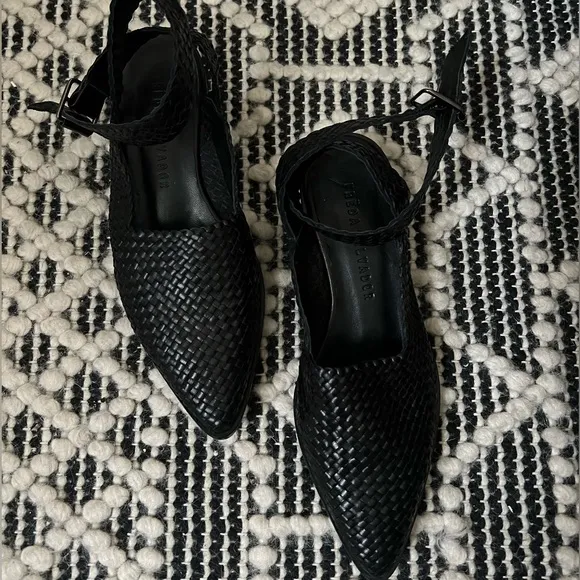Freda Salvador Woven Ankle Strap Flats