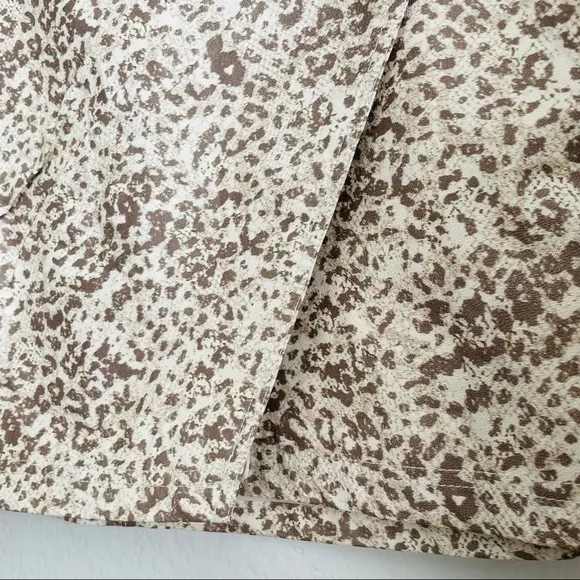 Free People Animal Print Faux Leather Mini Skirt