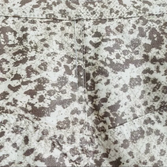 Free People Animal Print Faux Leather Mini Skirt