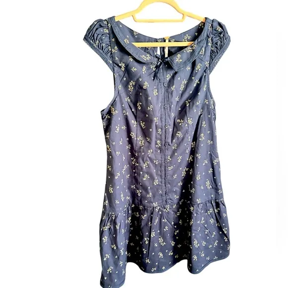 FREE PEOPLE Beasley Mini Dress in Navy Combo SZ Medium NWOT!