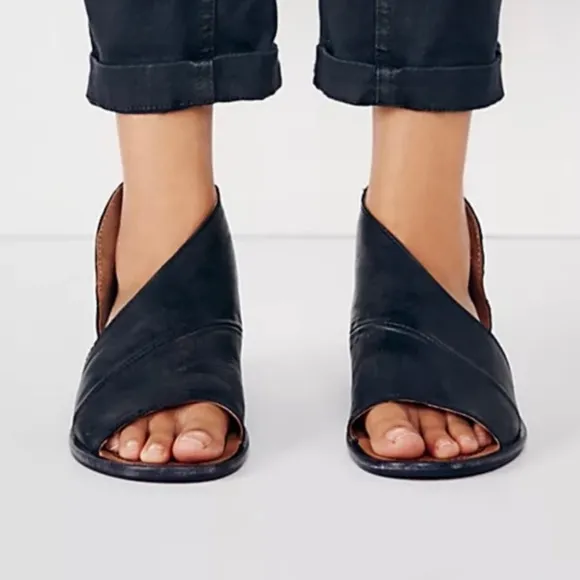 Free People cut out leather sandals flats