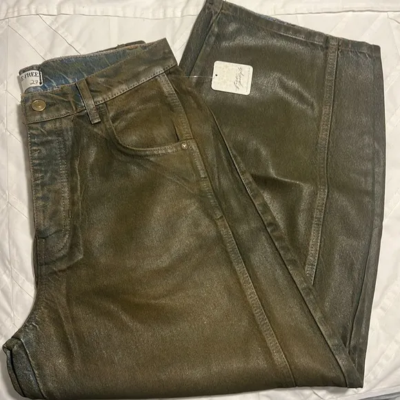 Free People | Good Luck Coated Jeans NWT