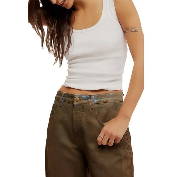 Free People | Good Luck Coated Jeans NWT