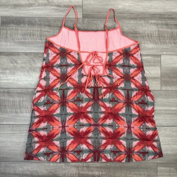 Free People Heart Eyes Mini Dress Watermelon Combo Red Women's Size Large NWOT