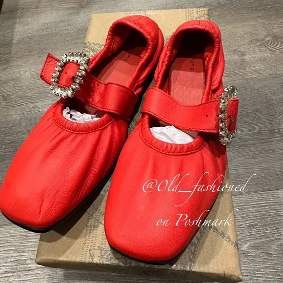 FREE PEOPLE Leather Ursa Gemini Ballet Flats