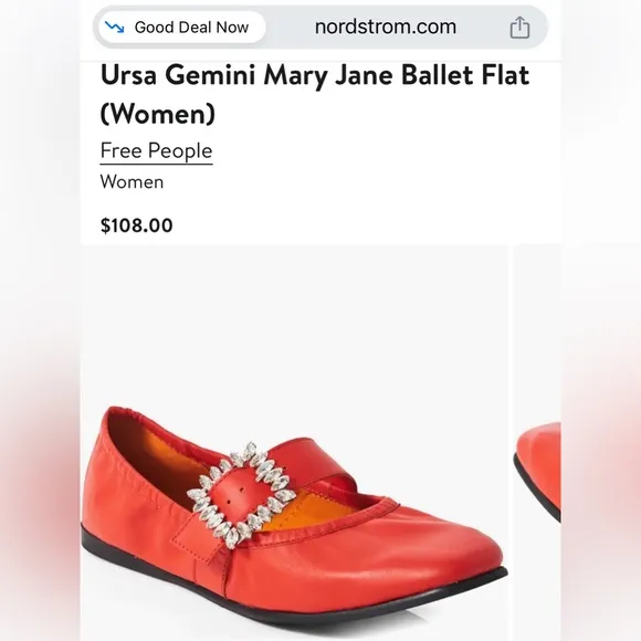FREE PEOPLE Leather Ursa Gemini Ballet Flats
