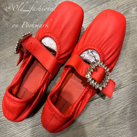 FREE PEOPLE Leather Ursa Gemini Ballet Flats