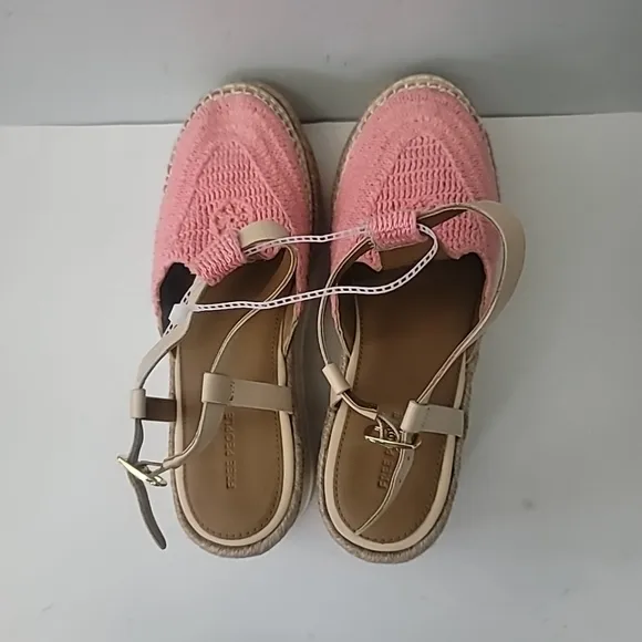 Free People Morning In Mykonos Crochet Platform Wedge Espadrilles