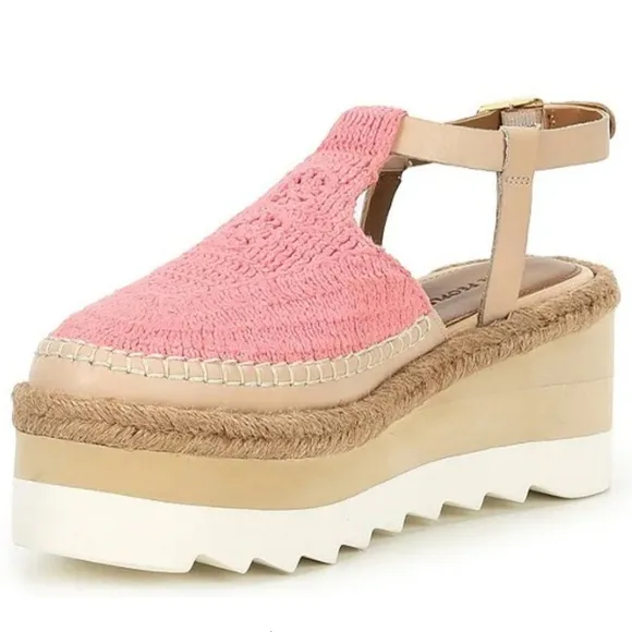 Free People Morning In Mykonos Crochet Platform Wedge Espadrilles
