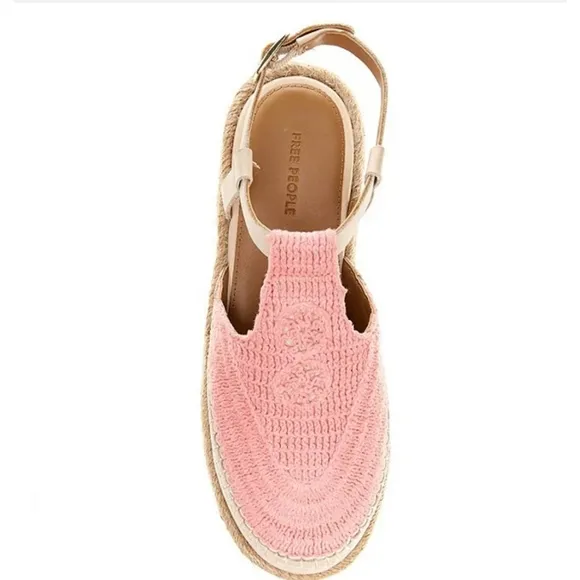 Free People Morning In Mykonos Crochet Platform Wedge Espadrilles
