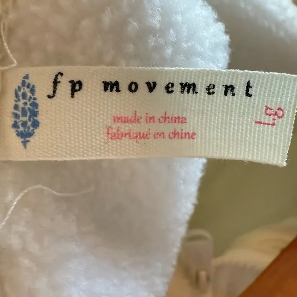 Free People Movement  Glacier Fleece Front Zip &amp; Snap Longline Jacket in Ivory L
