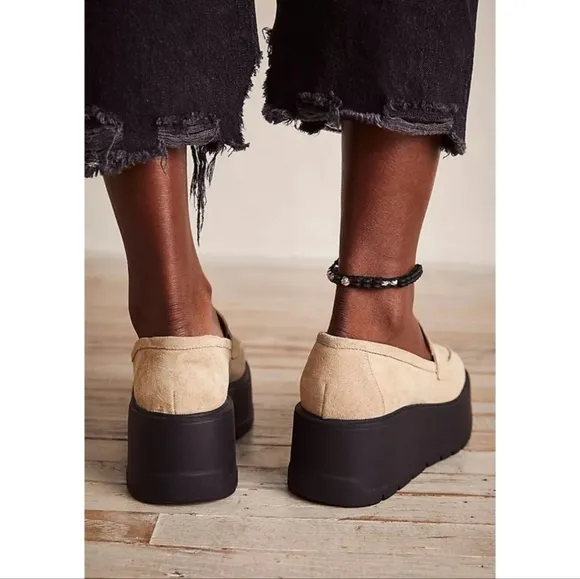 Free People Nico suede platform loafers