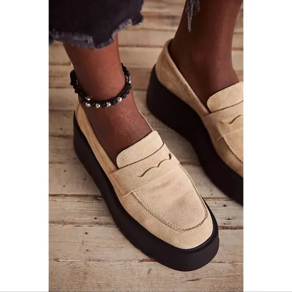 Free People Nico suede platform loafers