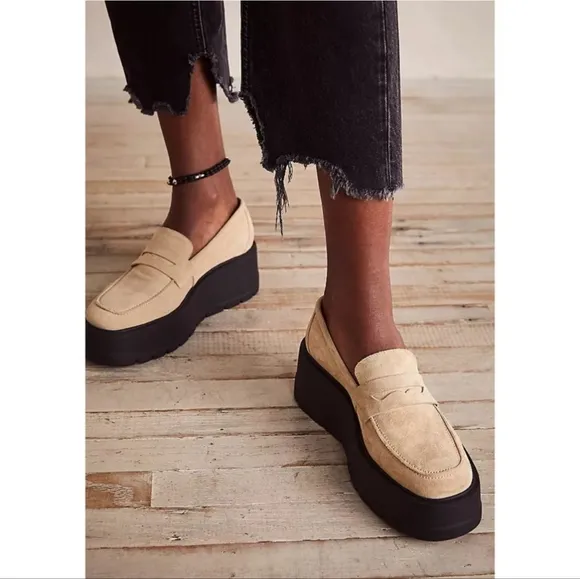 Free People Nico suede platform loafers
