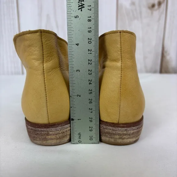 Free People Royale Leather Flats Slip On D'orsay Comfort Booties Tan Size 8