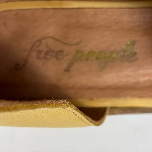 Free People Royale Leather Flats Slip On D'orsay Comfort Booties Tan Size 8