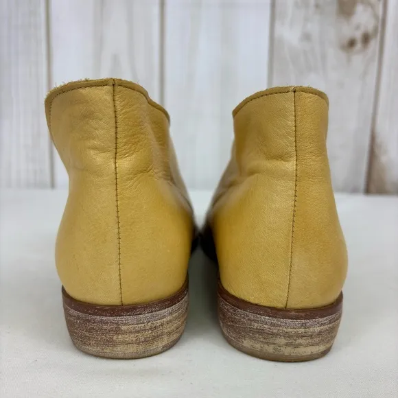 Free People Royale Leather Flats Slip On D'orsay Comfort Booties Tan Size 8