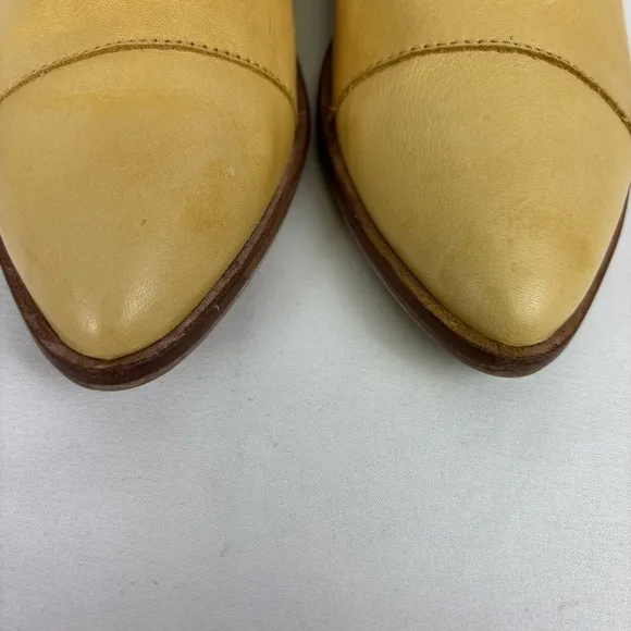 Free People Royale Leather Flats Slip On D'orsay Comfort Booties Tan Size 8