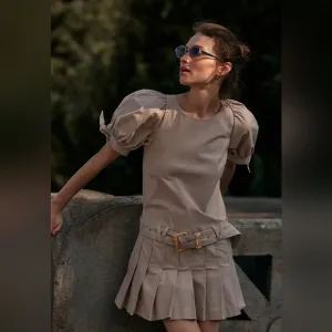 Free People SEVI Mini Pleats Dress In French Oak Sz M, XL