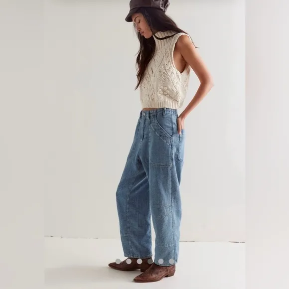 Free People We The Free Midnight Voyage Harem Jeans size Large - NWT