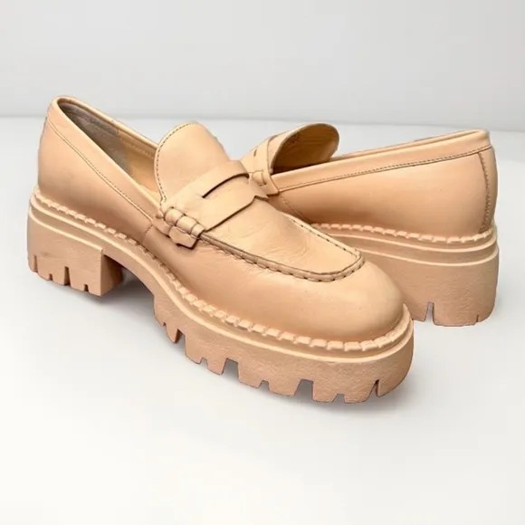 Free People Women's Lyra Lug Sole Loafers in Cantaloupe Size EU 39.5 Casual Shoe