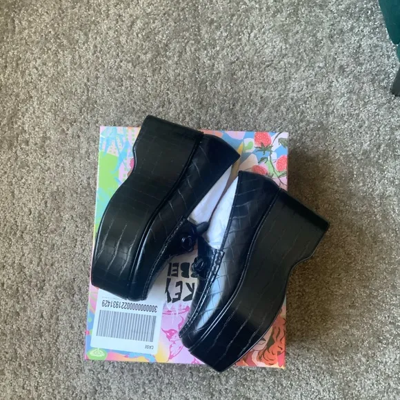 Free People x Jeffrey Campbell Black Platform loafers with Chunky Sole size 9.5