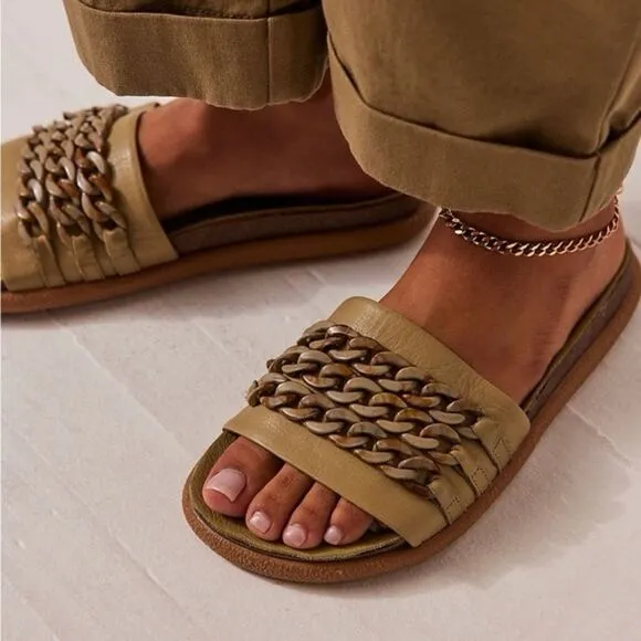 Free People Bueno Chain Mail Slide Sandal 38