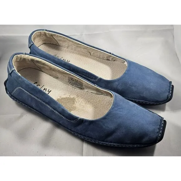 French Sole FS/NY Women's Stella Cobalt Blue Suede Slip-On Loafer Size 11