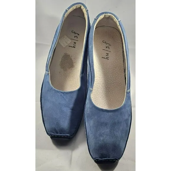 French Sole FS/NY Women's Stella Cobalt Blue Suede Slip-On Loafer Size 11