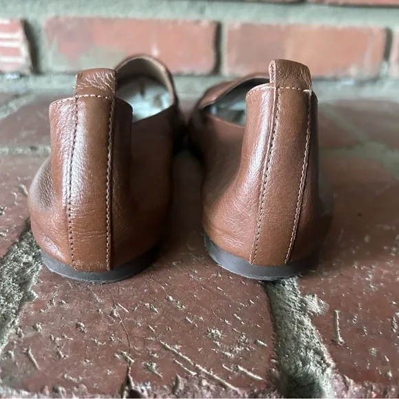 French Sole FS/NY Yala Leather Pointed Toe Loafers in Brown Sz 9