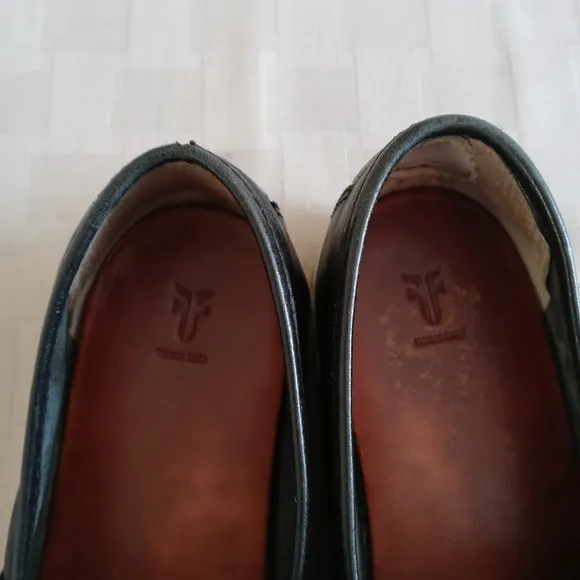 Frye Dylan Black Leather Slip On Sneakers