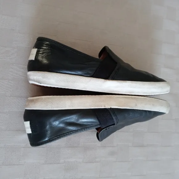 Frye Dylan Black Leather Slip On Sneakers