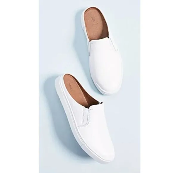 FRYE IVY MULE SNEAKERS WHITE TUMBLED COW LEATHER WOMEN'S 11 NWOB