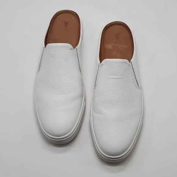 FRYE IVY MULE SNEAKERS WHITE TUMBLED COW LEATHER WOMEN'S 11 NWOB
