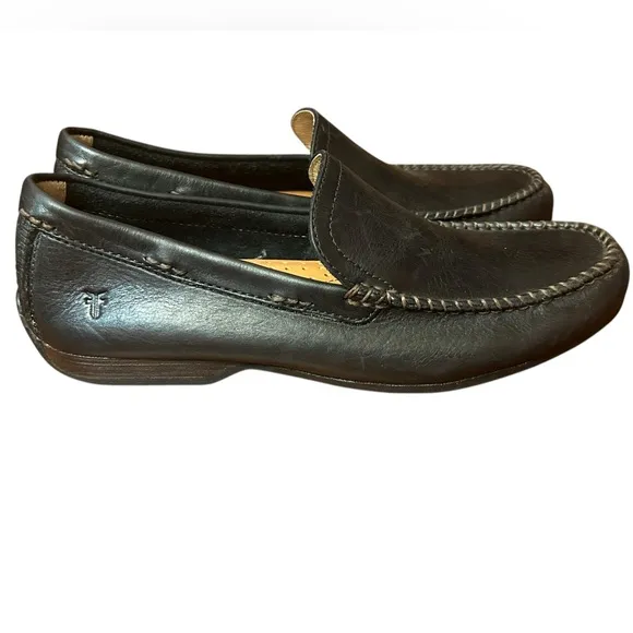 FRYE LEWIS VENETIAN Mens Loafers Size 7.5 Black NWOT