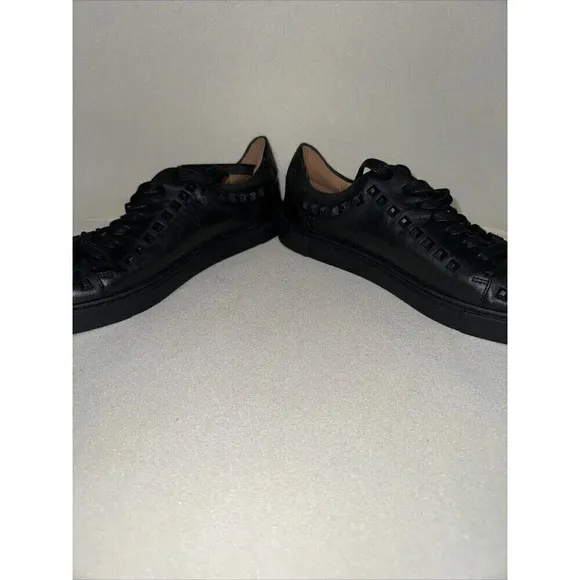 Frye Women’s Ivy Deco Stud Black Leather Lace-Up Sneaker Shoes Size 8 3470529