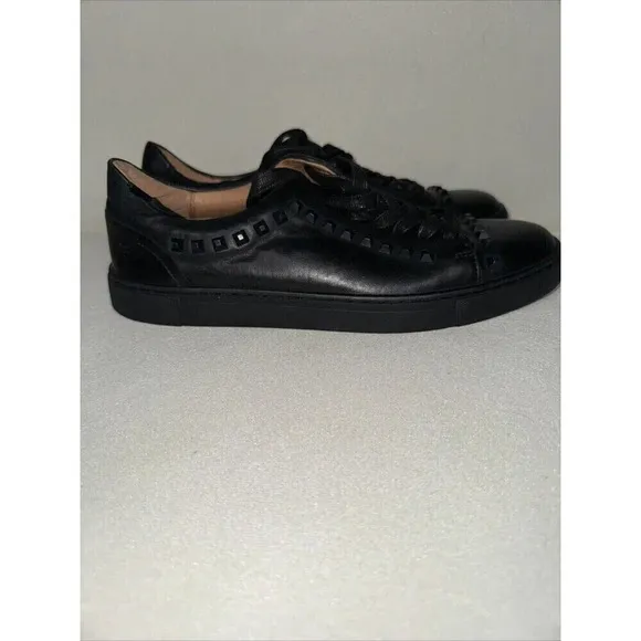 Frye Women’s Ivy Deco Stud Black Leather Lace-Up Sneaker Shoes Size 8 3470529