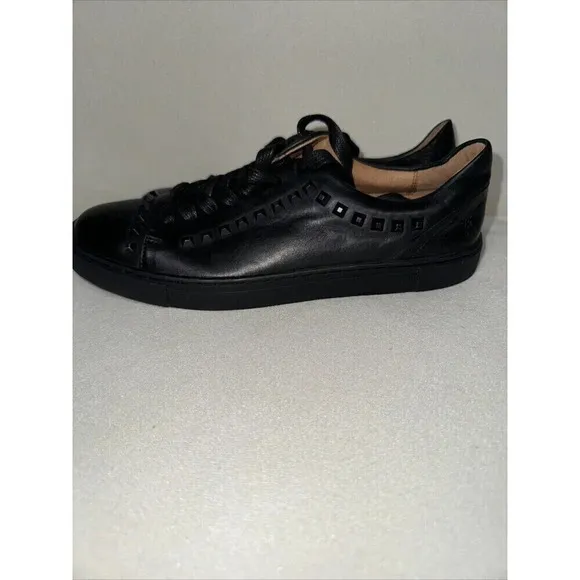 Frye Women’s Ivy Deco Stud Black Leather Lace-Up Sneaker Shoes Size 8 3470529