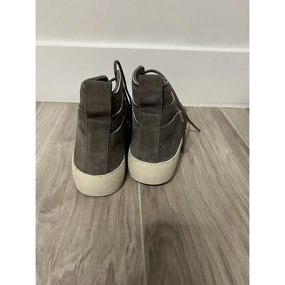 FRYE Womens Webster Zip High Fashion Sneakers Elephant Nubuck Size 6M US