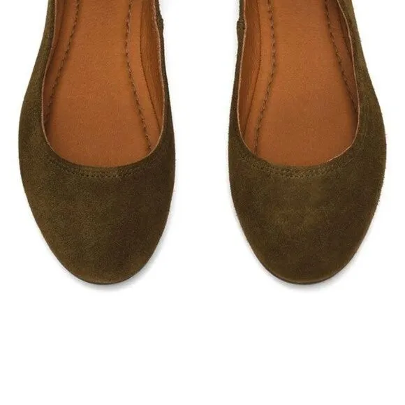 Frye Carson Ankle Strap Suede Ballet Flats Size 7
