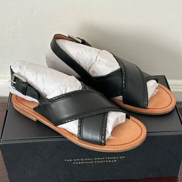 💥Frye leather feather criss cross sandal  in black size 7,5 and 6,5