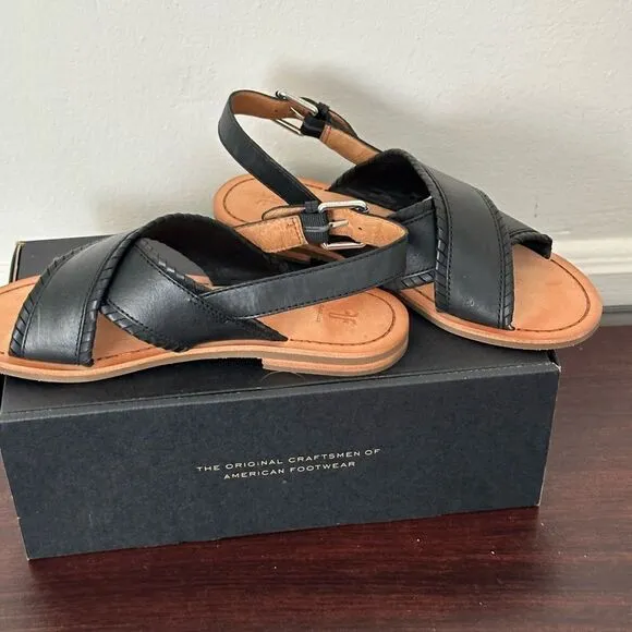 💥Frye leather feather criss cross sandal  in black size 7,5 and 6,5