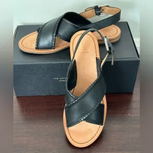💥Frye leather feather criss cross sandal  in black size 7,5 and 6,5