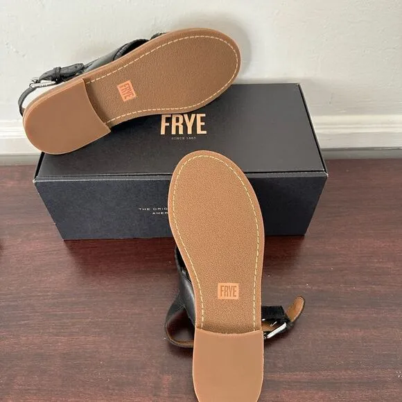 💥Frye leather feather criss cross sandal  in black size 7,5 and 6,5