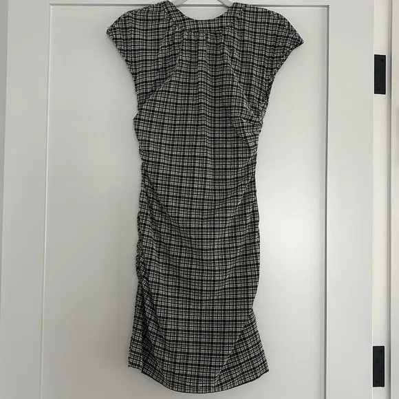 Ganni Seersucker Ruched Mini Dress