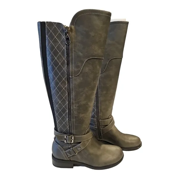 Gbg by Guess Hayden Gray quilted riding tall boots sz 5
